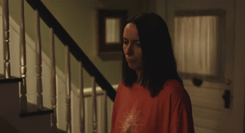 Woman On Stairs Saying She's The F*kin Worst GIF
