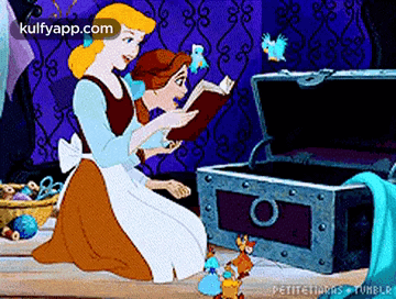 Woman On Stool Looking At Camera GIF