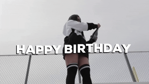Woman Open Happy Birthday Champagne GIF