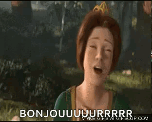 Woman Open Mouth Saying Bonjour