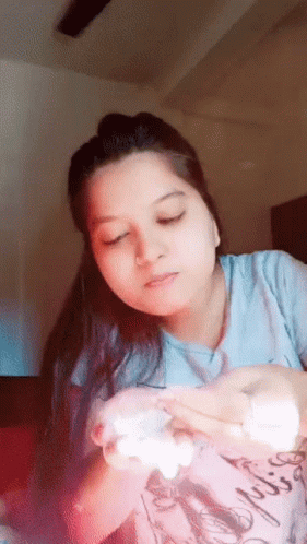 Woman Out A Lot Of Face Powder GIF