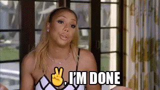 Woman Peace Sign Saying I'm Done GIF
