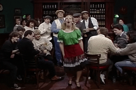 Woman Performs Irish Jig To Customers GIF