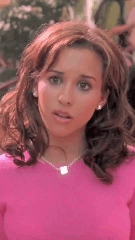 Woman Pink Sweater Necklace Funny Face