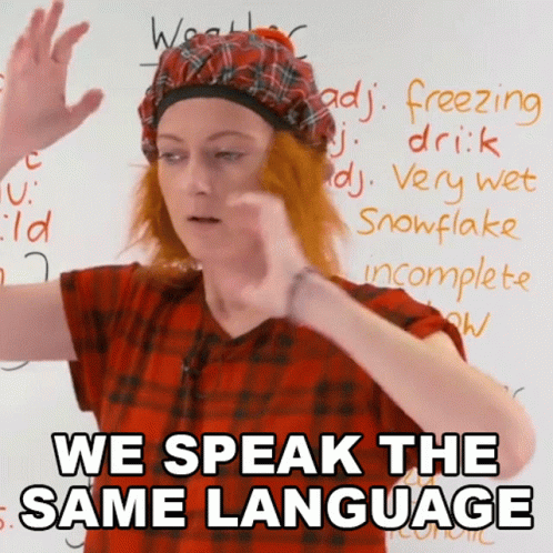 Woman Plaid Shirt Says We Speak Same Language GIF
