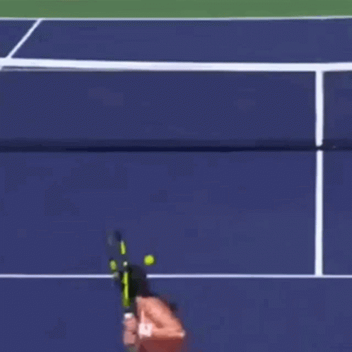 Woman Playing Tennis In Front Of BNP Pari Ad GIF