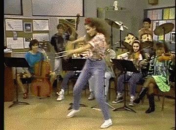 Woman Playing Violin In Front Of Band GIF