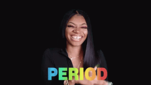 Woman Pointing at Period Word