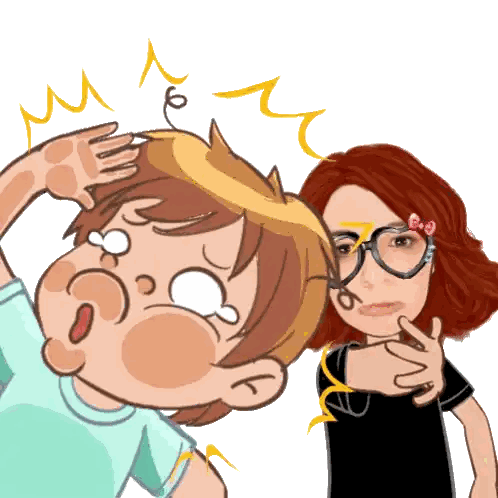 Woman Pointing at Surprised Boy