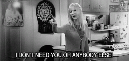 Woman Pointing Dartboard Saying I Don't Need You