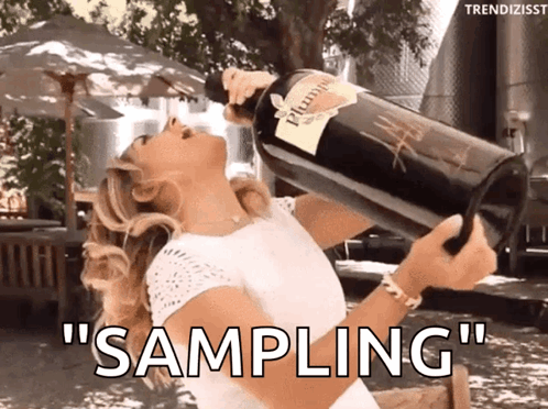 Woman Pouring Bottle of Plume Wine