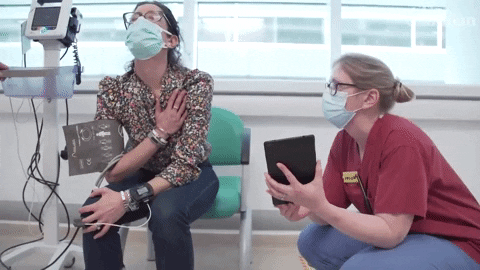 Woman Practicing Deep Breathing GIF