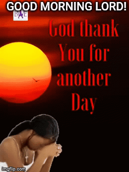 Woman Praying Sunset Good Morning Lord