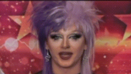 Woman Purple Hair Red Starry Background Anywhere Ni