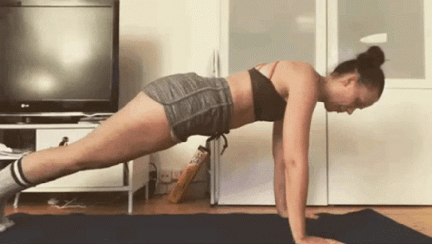 Woman Push Up Workout GIF