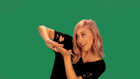 Woman Pushing Cash Forward Spend Money GIF