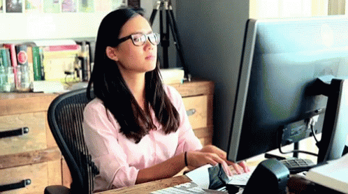 Woman Random Typing Pretending To Work GIF