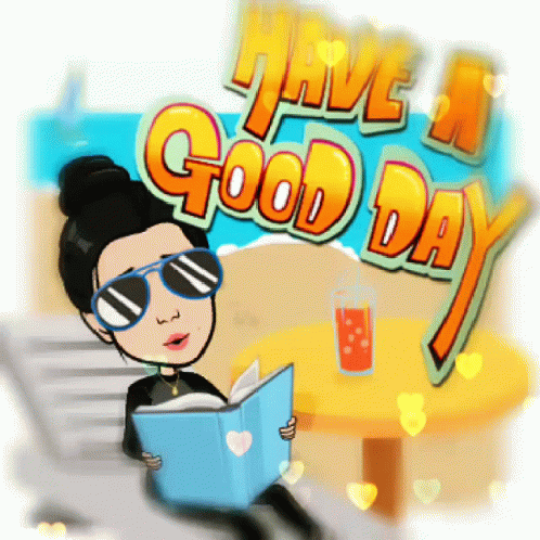 Woman Reading Book Have A Good Day GIF