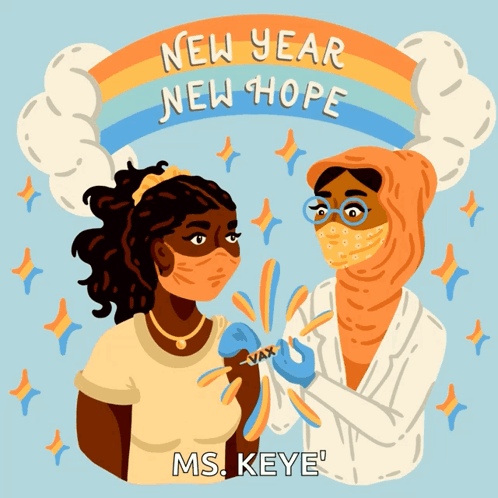 Woman Receiving Vaccine New Year Hope