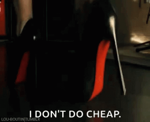 Woman Red Heels Says I Don't Do Cheap