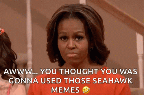 Woman Red Shirt Saying Awww Seahawk Memes