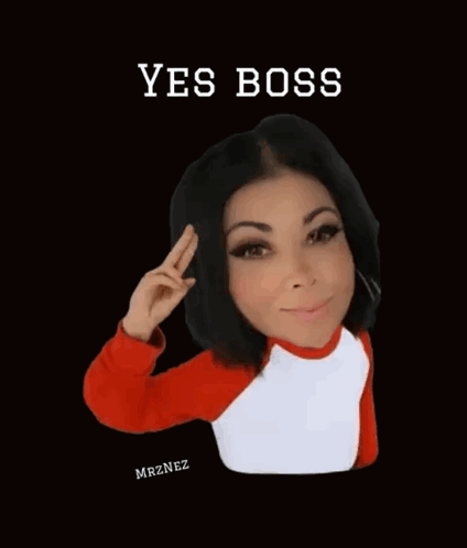 Woman Red White Peace Sign Yes Boss