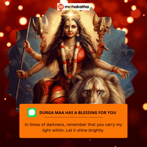 Woman Riding Lion Durga Maa Has a Blessing for You