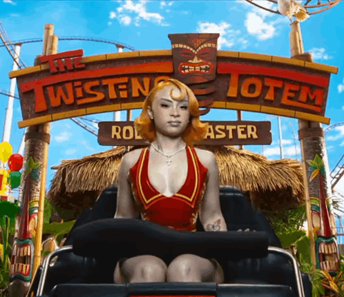 Woman Riding Roller Coaster Twisted Totem