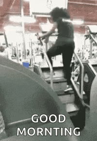 Woman Riding Treadmill Saying Good Morning