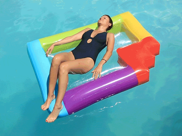 Woman Rolling In The Pool GIF