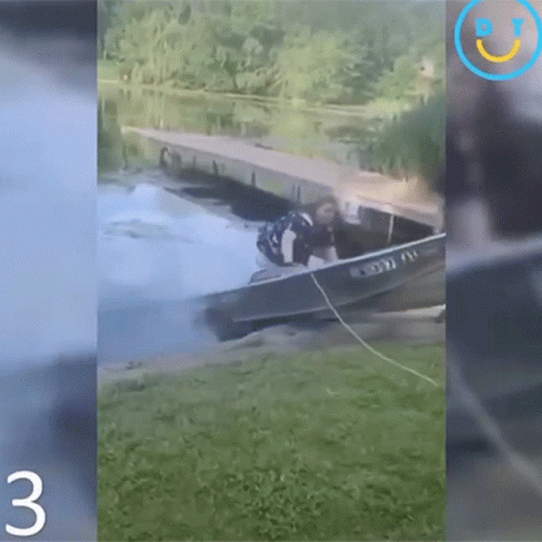 Woman Row The Boat And Fall GIF