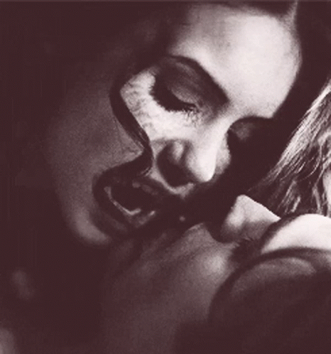 Woman's Black And White Face With Open Mouth GIF