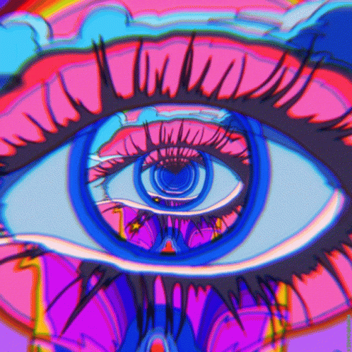 Woman's Eye Painting With Blue Center