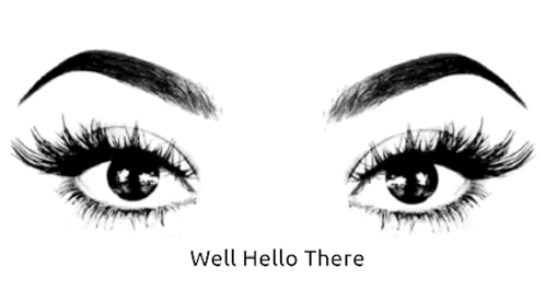Woman's Eyes Saying Well Hello There GIF