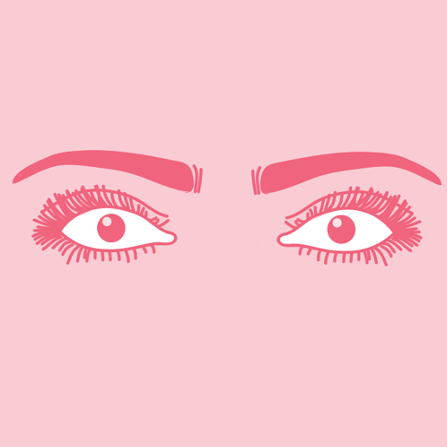 Woman's Eyes With Pink Eyebrows