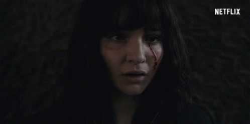 Woman's Face Close Up with Netflix Logo