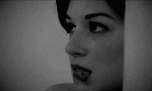 Woman's Face In Black And White GIF