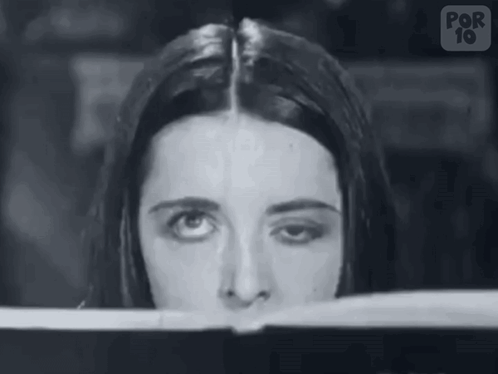 Woman's Face Looking Out Window Black and White