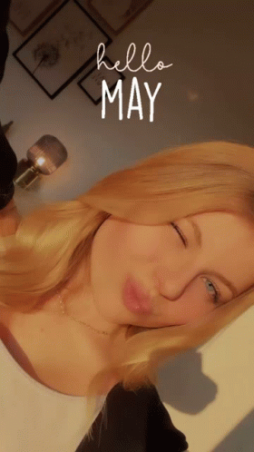 Woman's Face Saying Hello May GIF