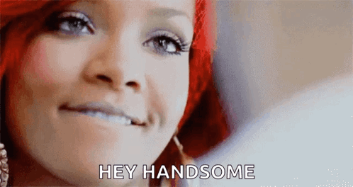 Woman's Face Saying Hey Handsome