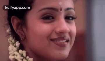 Woman's Face with Flower and Bindi