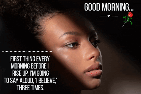 Woman's Face With Good Morning Message