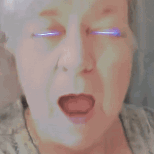 Woman's Face with Lightning Bolts