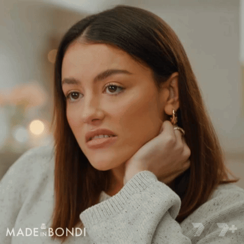 Woman's Face With Made In Bondi GIF