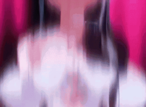 Woman's Face With Pink Curtain
