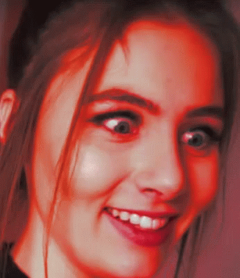 Woman's Face with Red Glow