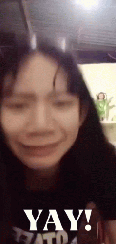 Woman's Face With Yay Text GIF