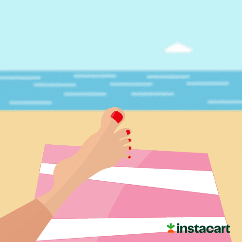 Woman's Foot on Towel Summer's Here