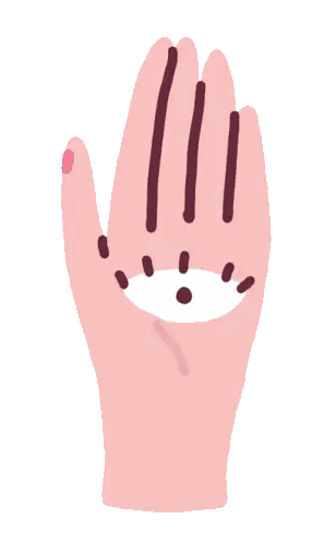 Woman's Hand with Pink Nail Polish and M