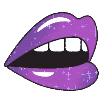 Woman's Lips With Purple Lipstick and Stars